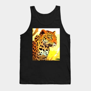 Leopard, Graphic Design With Wild Animals Tank Top